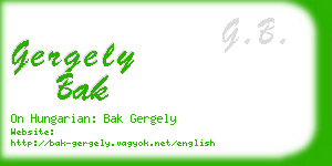 gergely bak business card